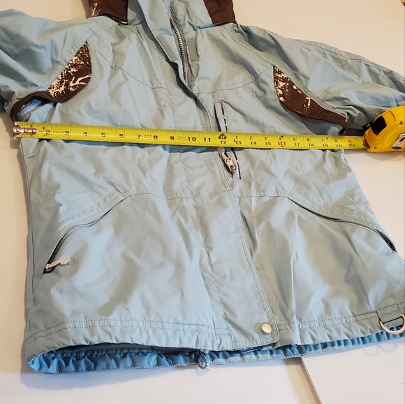 NILS Ski Insulated Women's Jacket Teal Green Detachable Hood M - Picture 16 of 16